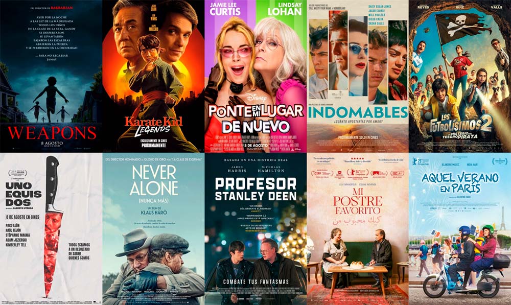 Estrenos del 8 de agosto de 2025